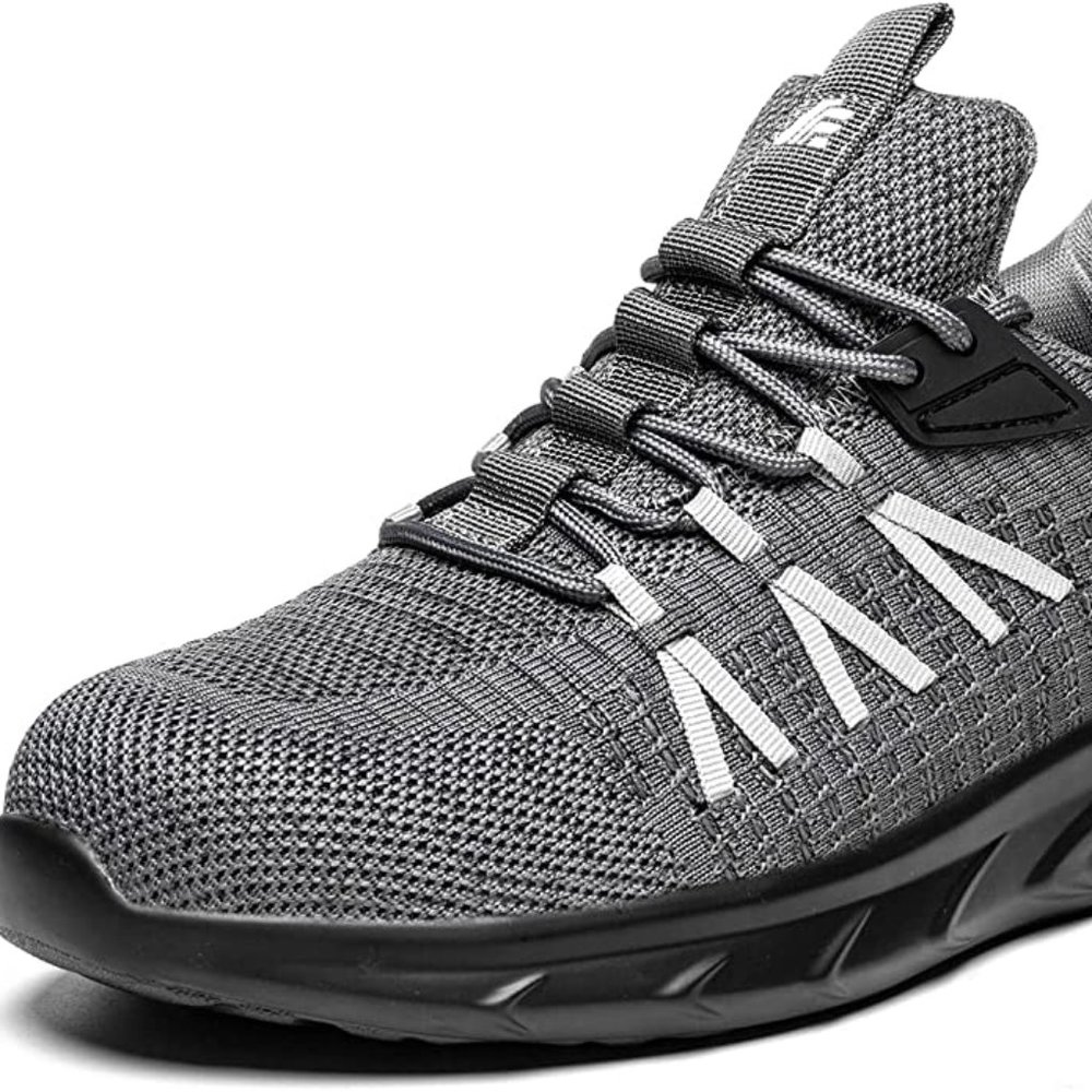 Furuian Steel Toe Sneaker Shoes Gray Unisex work shoes